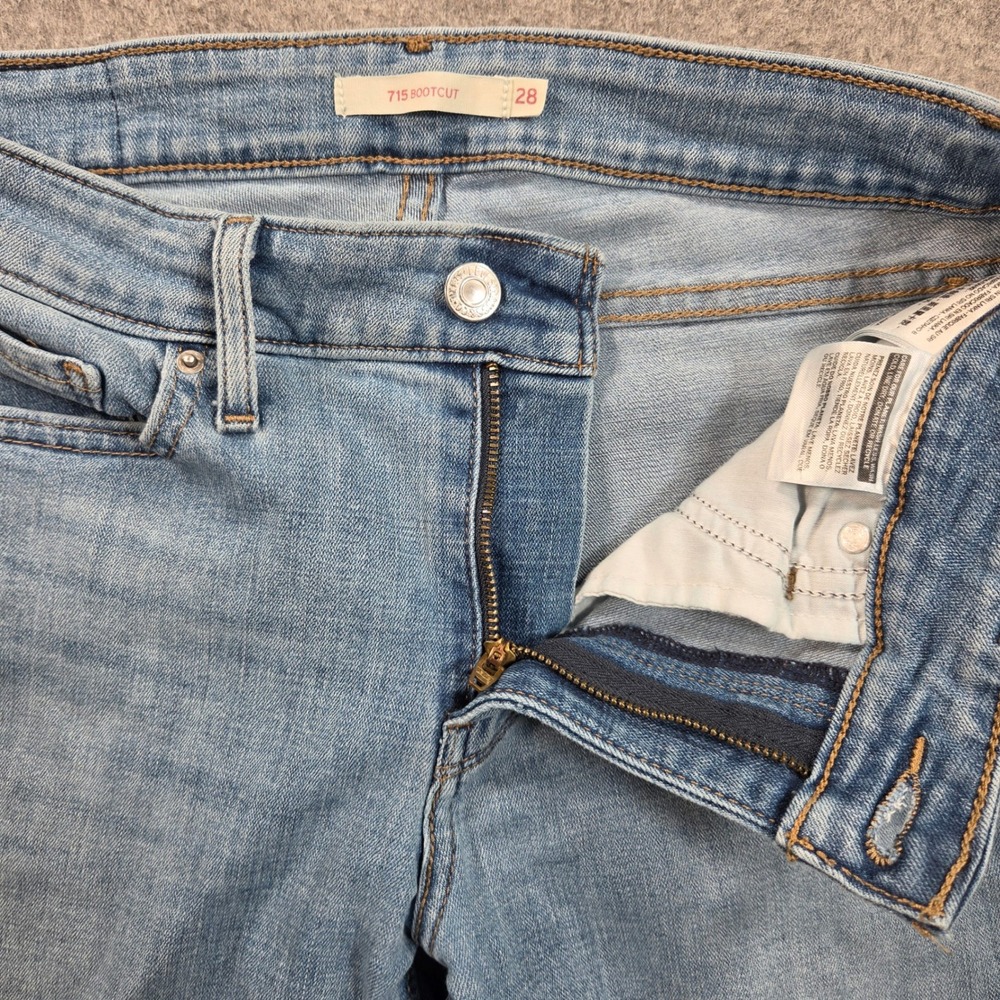 Levis 715 Bootcut Jeans Womens 28x29 Light Wash Denim Mid Rise 18885-0080 - Picture 3 of 12